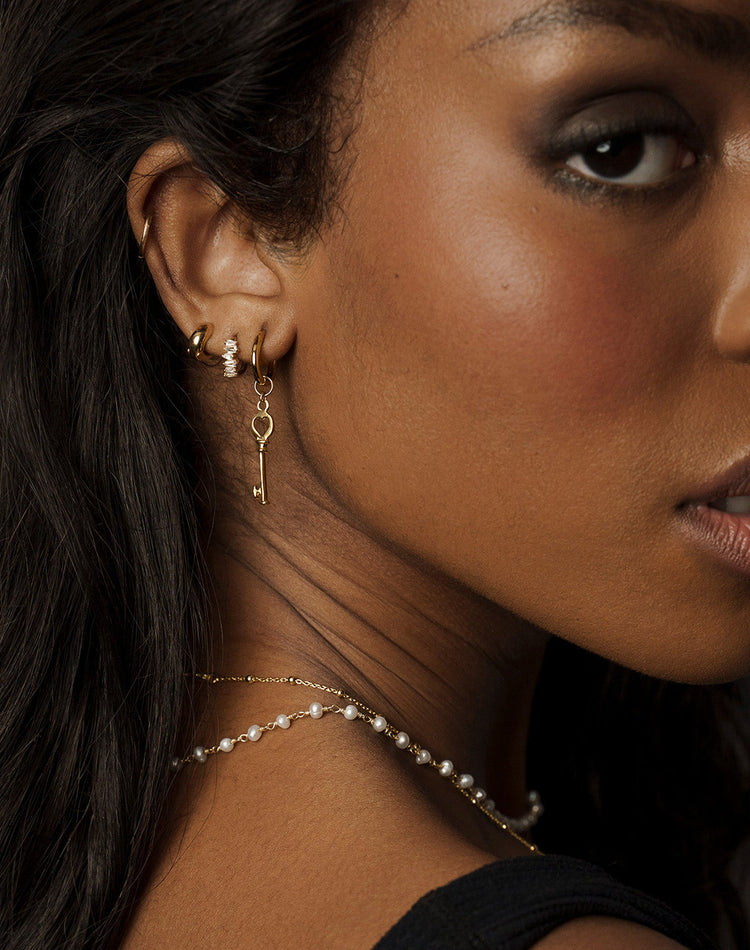 Callie Diamond Gold Huggie Earring